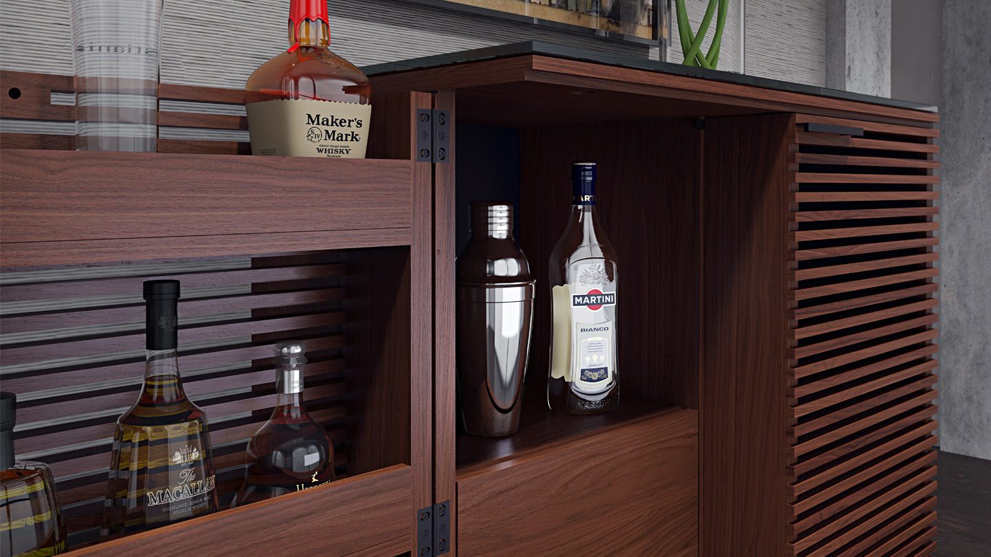 Corridor 5620 Modern Home Bar Cabinet Bdi Furniture