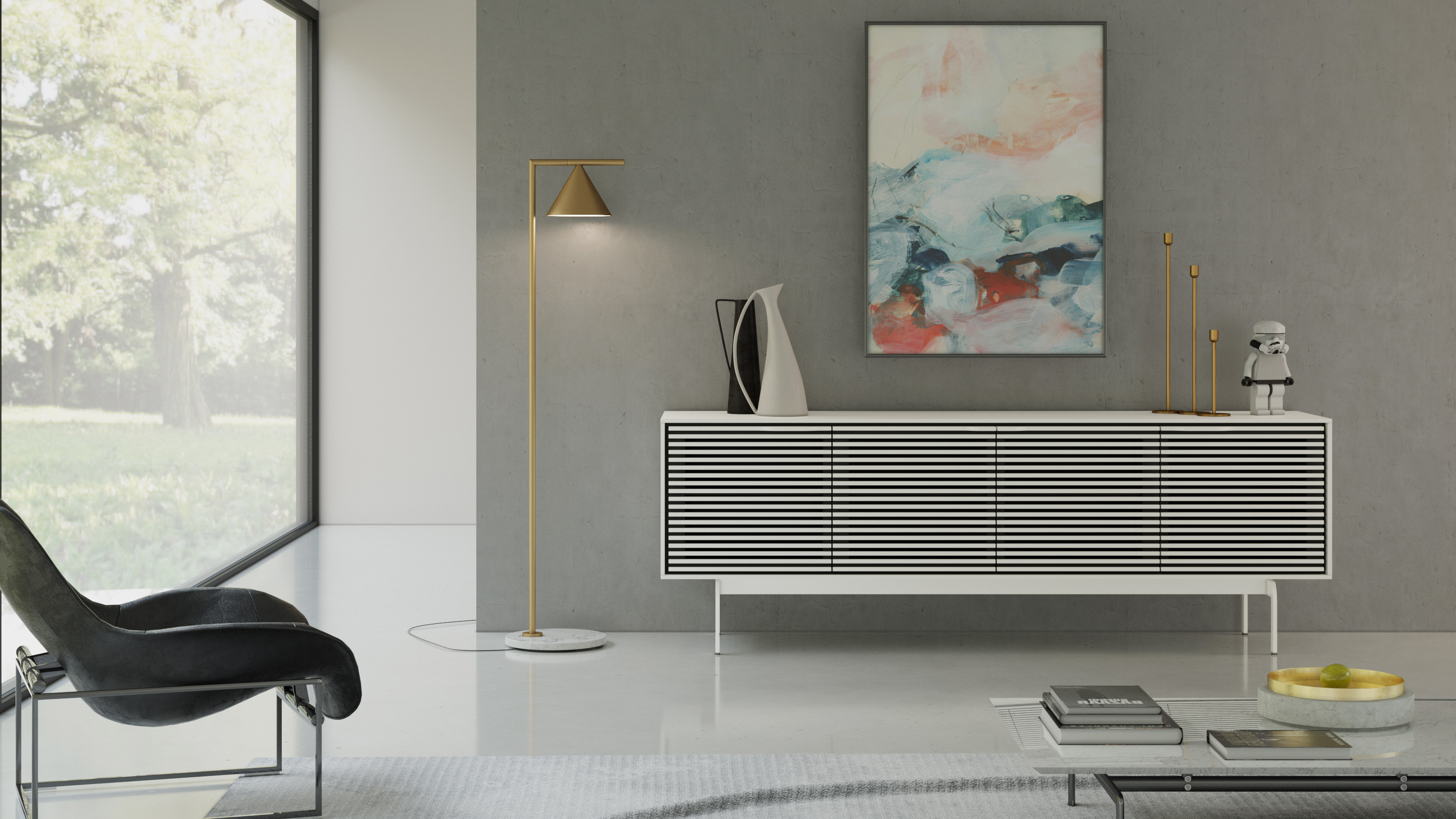 Align 7479 Large Modern Tv Stand Media Console Credenza Bdi Furniture