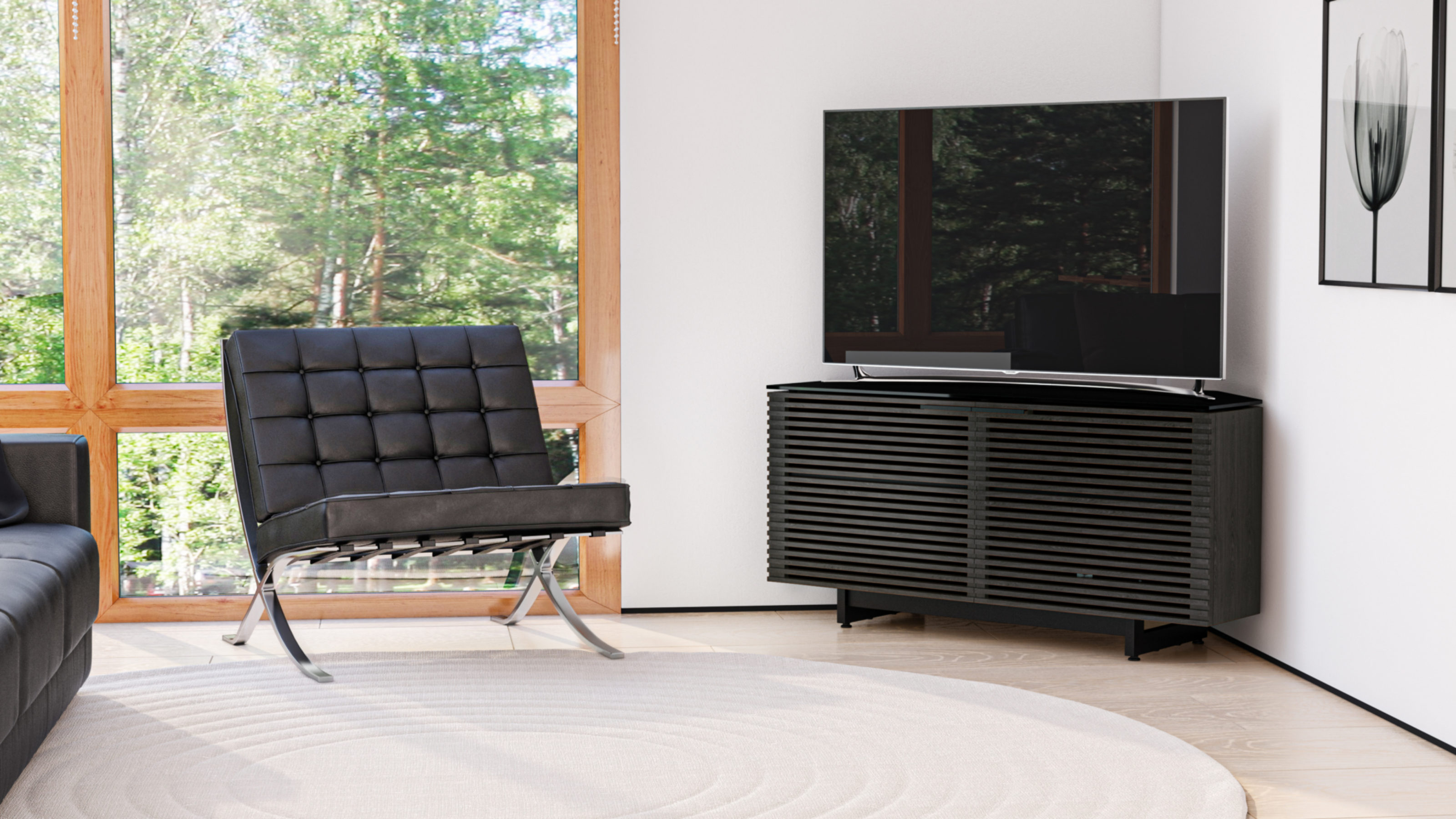 Corridor 8175 Corner Tv Stand Media Console Bdi Furniture