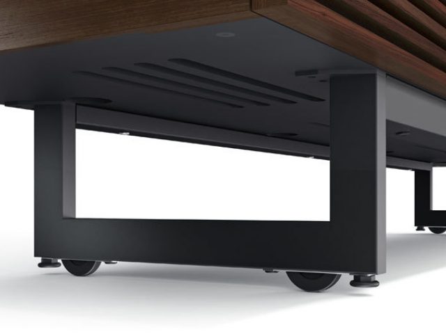 The Corridor Tv Cabinet in Charcoal by BDI with black steel legs