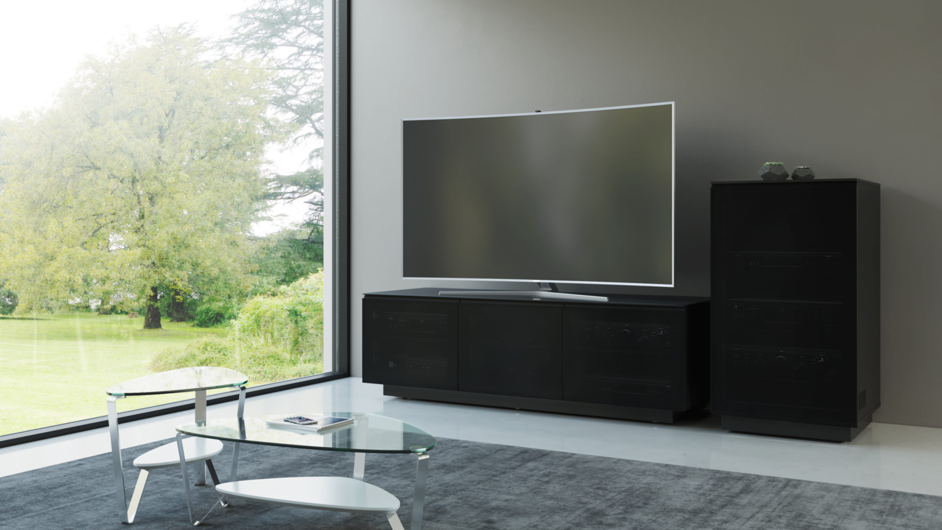 Mirage 8227 2 Black Media Cabinet Tv Stand Bdi Furniture