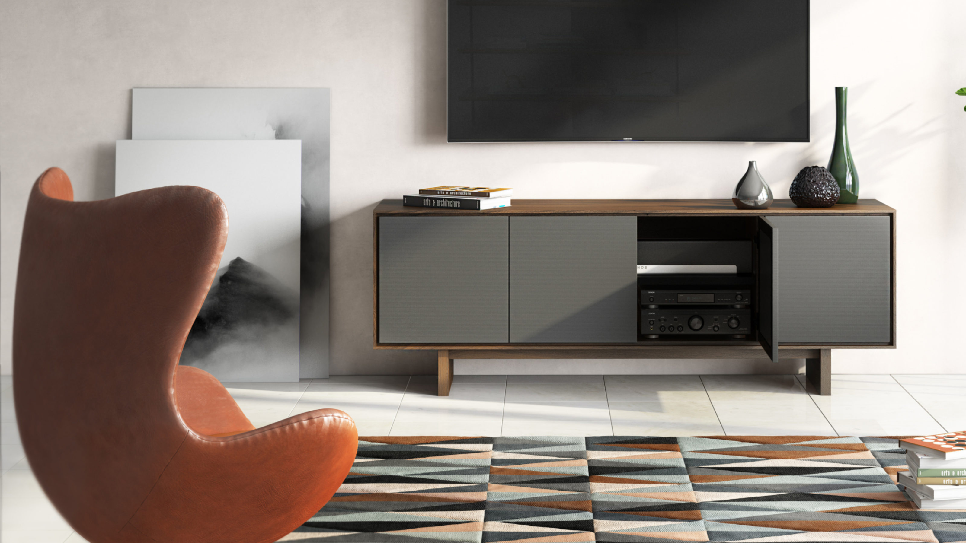 Octave 8379gfl Media Cabinet Tv Console Bdi Furniture