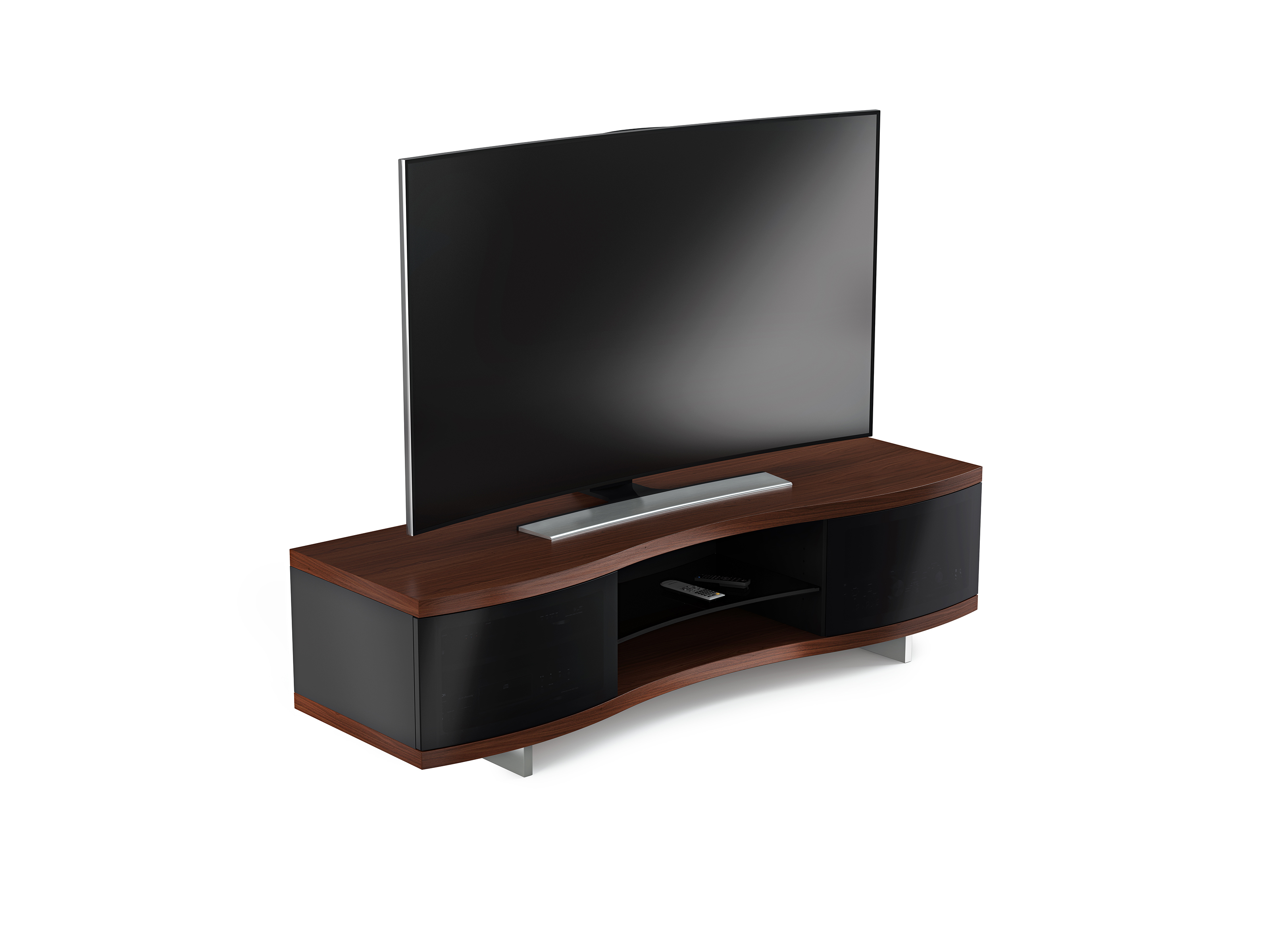 Ola 8137 Curved Tv Stand Media Cabinet Bdi Furniture