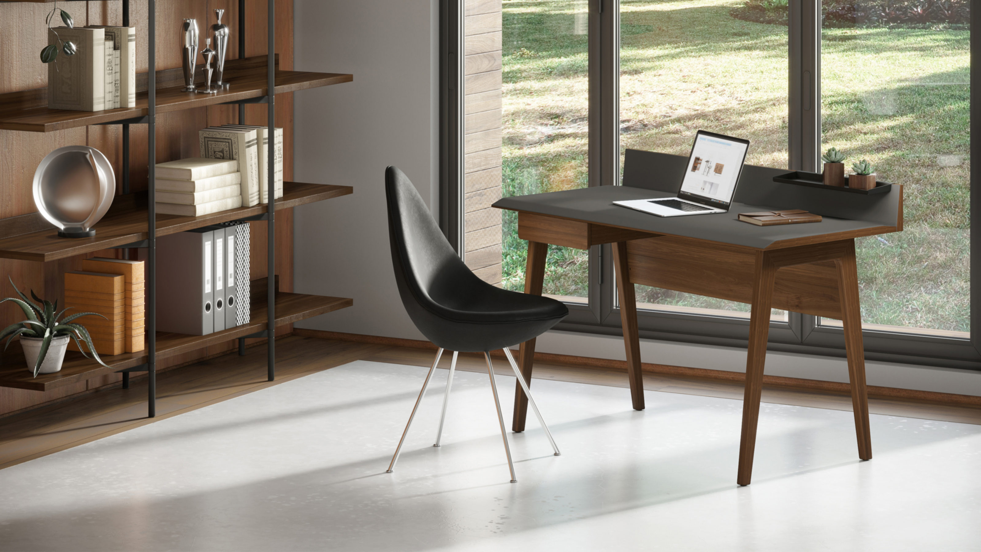 Bevel 6743 Modern Writing Computer Desk Bdi Furniture