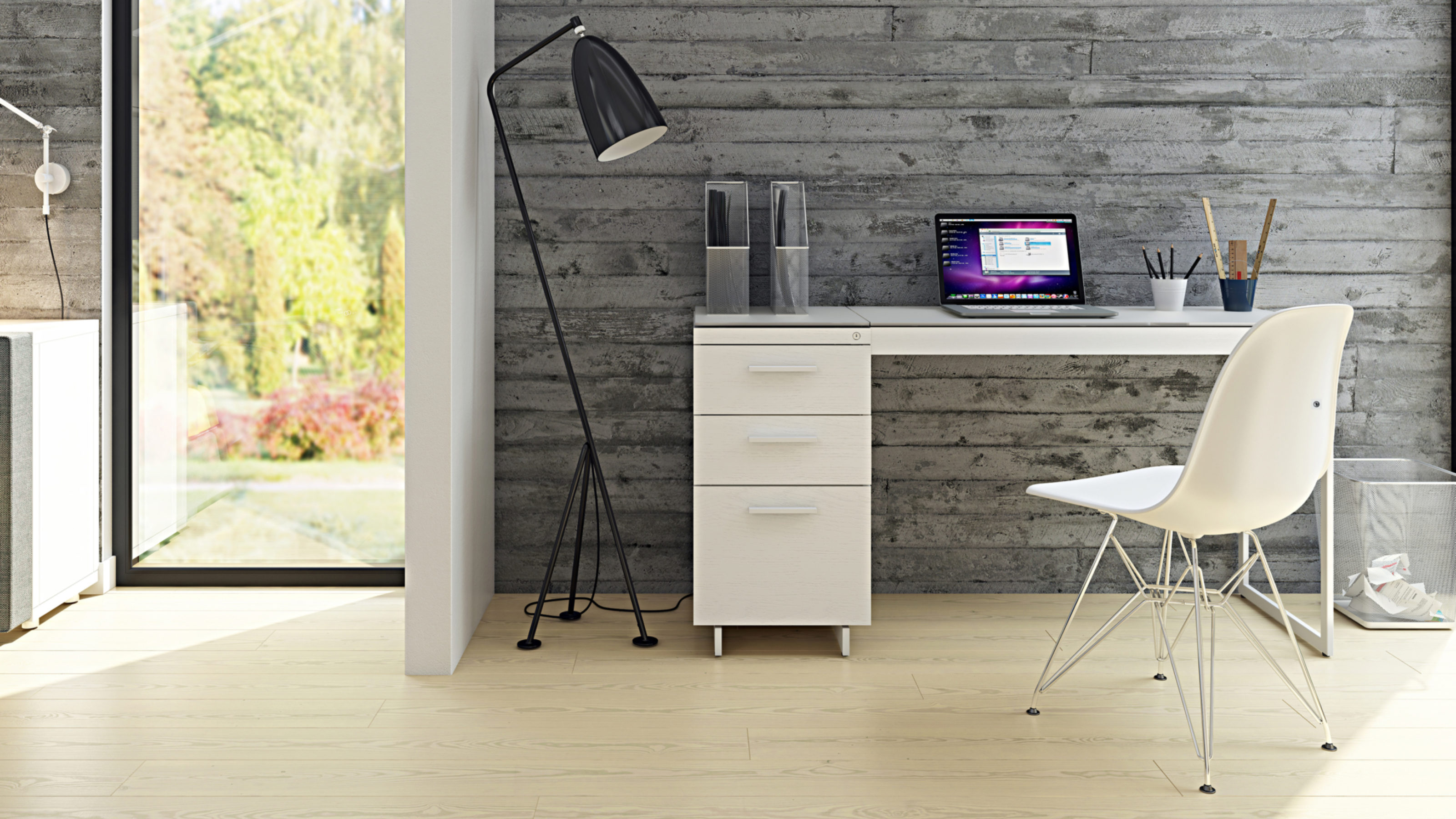 Centro 6414 White 3 Drawer File Cabinet Bdi Furniture