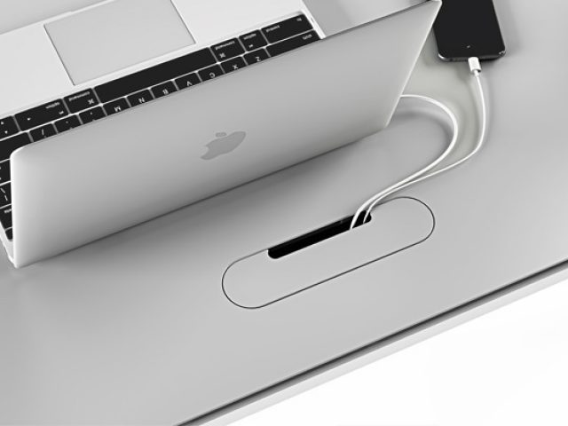 The Centro Lift Desk adjustable standing desk with wire management