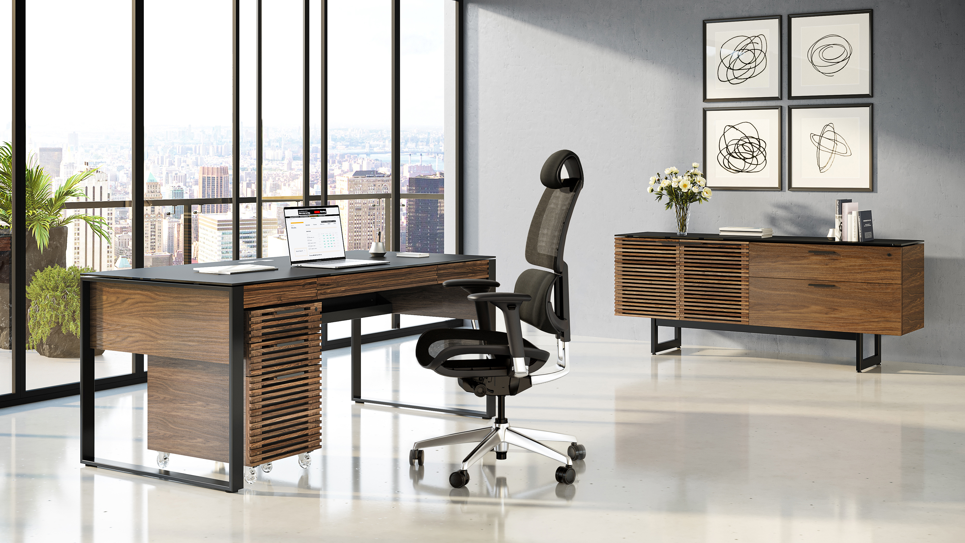 Corridor 6521 Modern Executive Office Desk Bdi Furniture