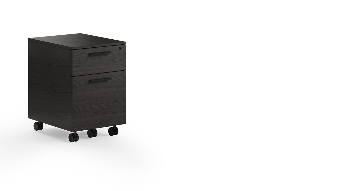 Linea mobile file pedestal 6227 BDI storage cabinet charcoal casters split