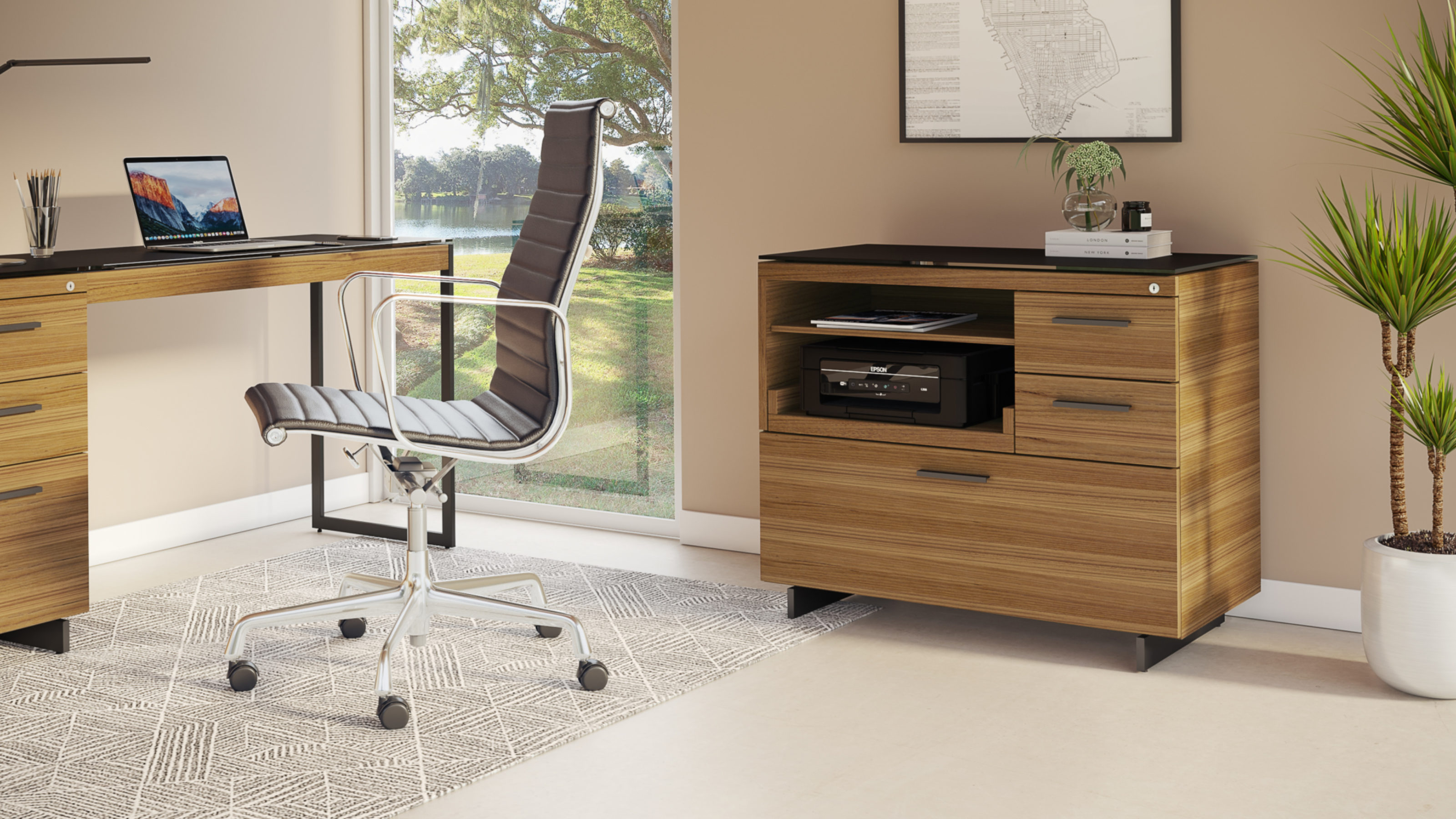 Sequel 6117 Multifunction Storage Printer Cabinet Bdi Furniture