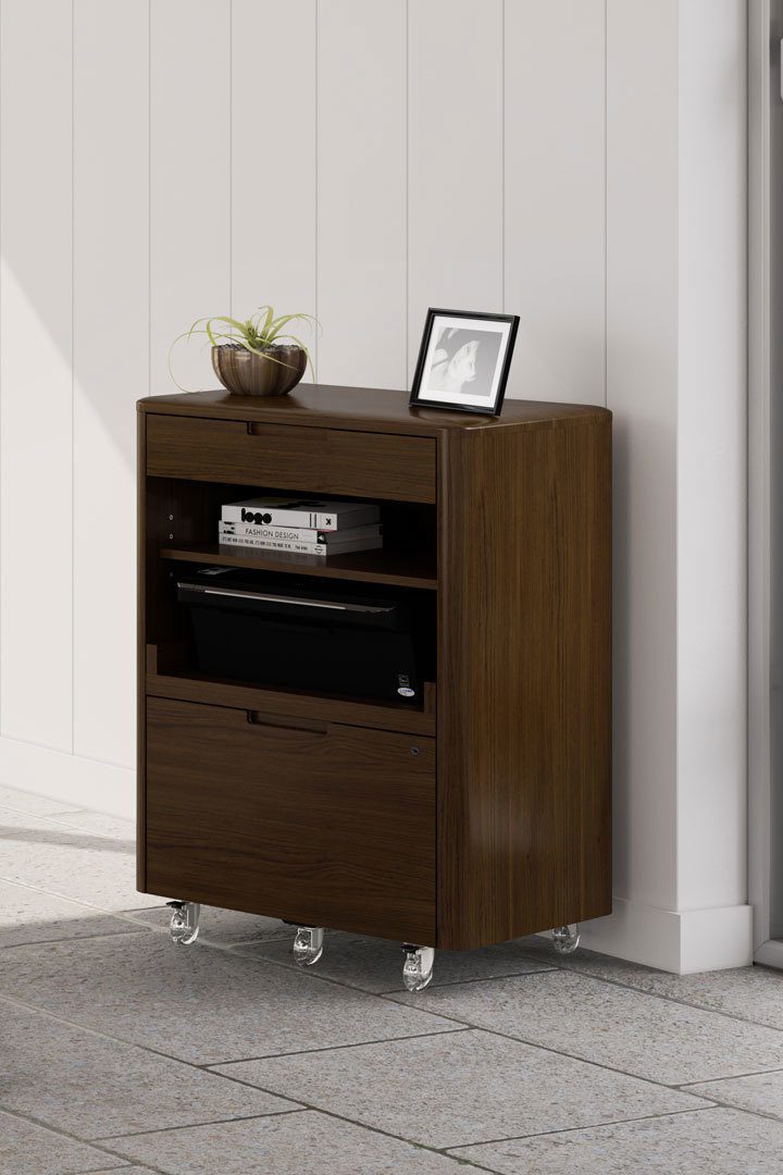 Meticulously crafted from a combination of solid walnut hardwood and veneers, the 6817 mobile file pedestal is a beautiful and highly functional addition to any office space.