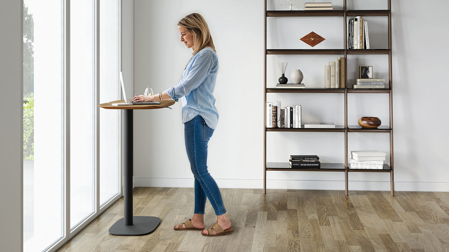 Soma 6331 Compact height adjustable lift Desk BDI furniture walnut 1440