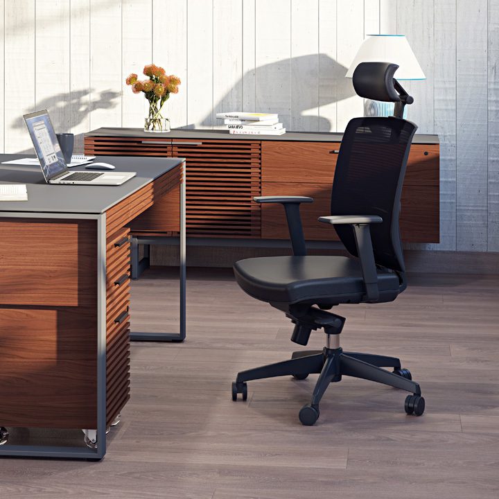 The BDI Task Chair in black leather