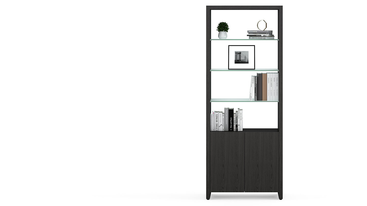Linea 5802 BDI double shelf charcoal propped 1440 810