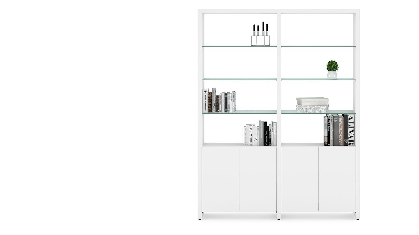 BDI linea modular shelving shelves configurations white 580022