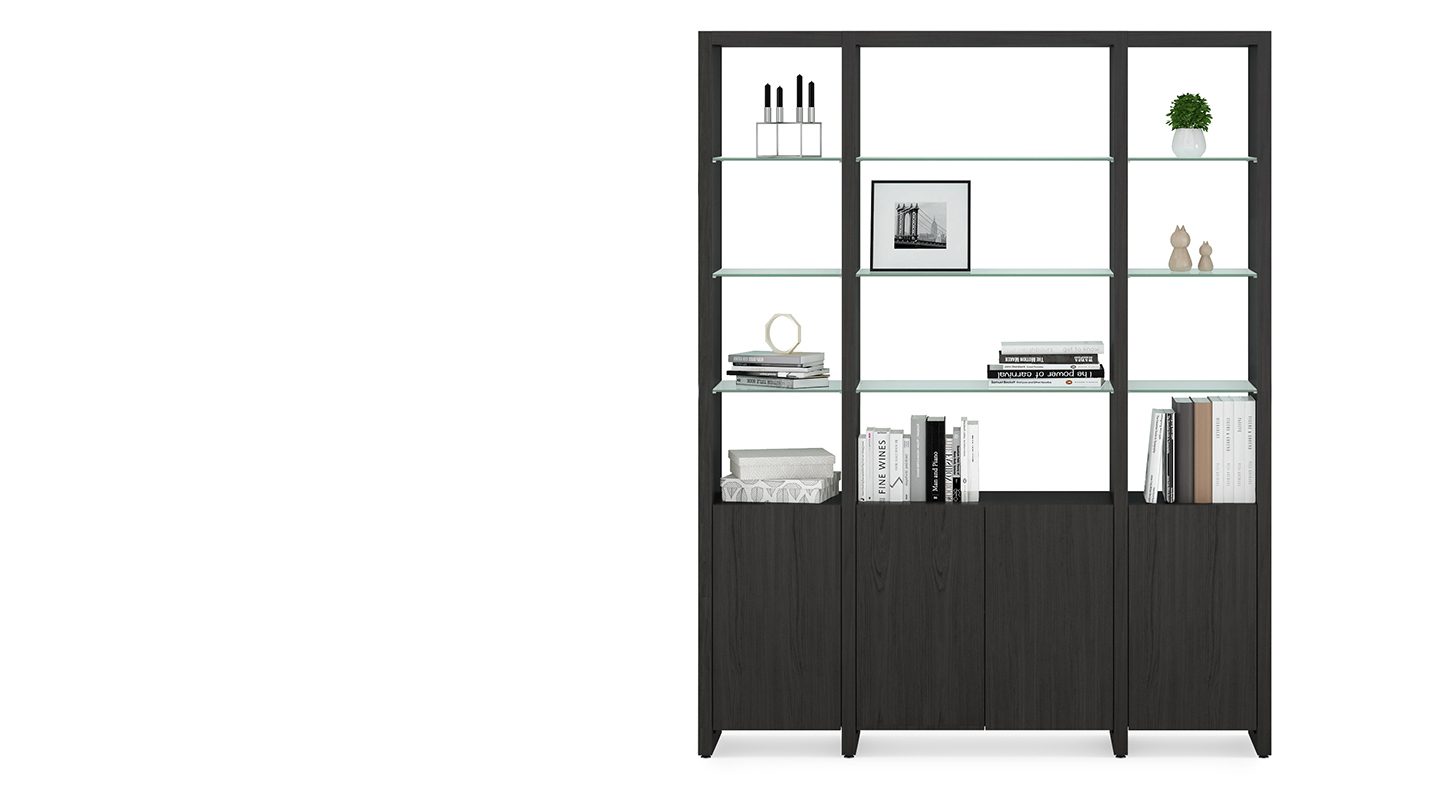 Linea modular shelving shelves BDI configurations charcoal