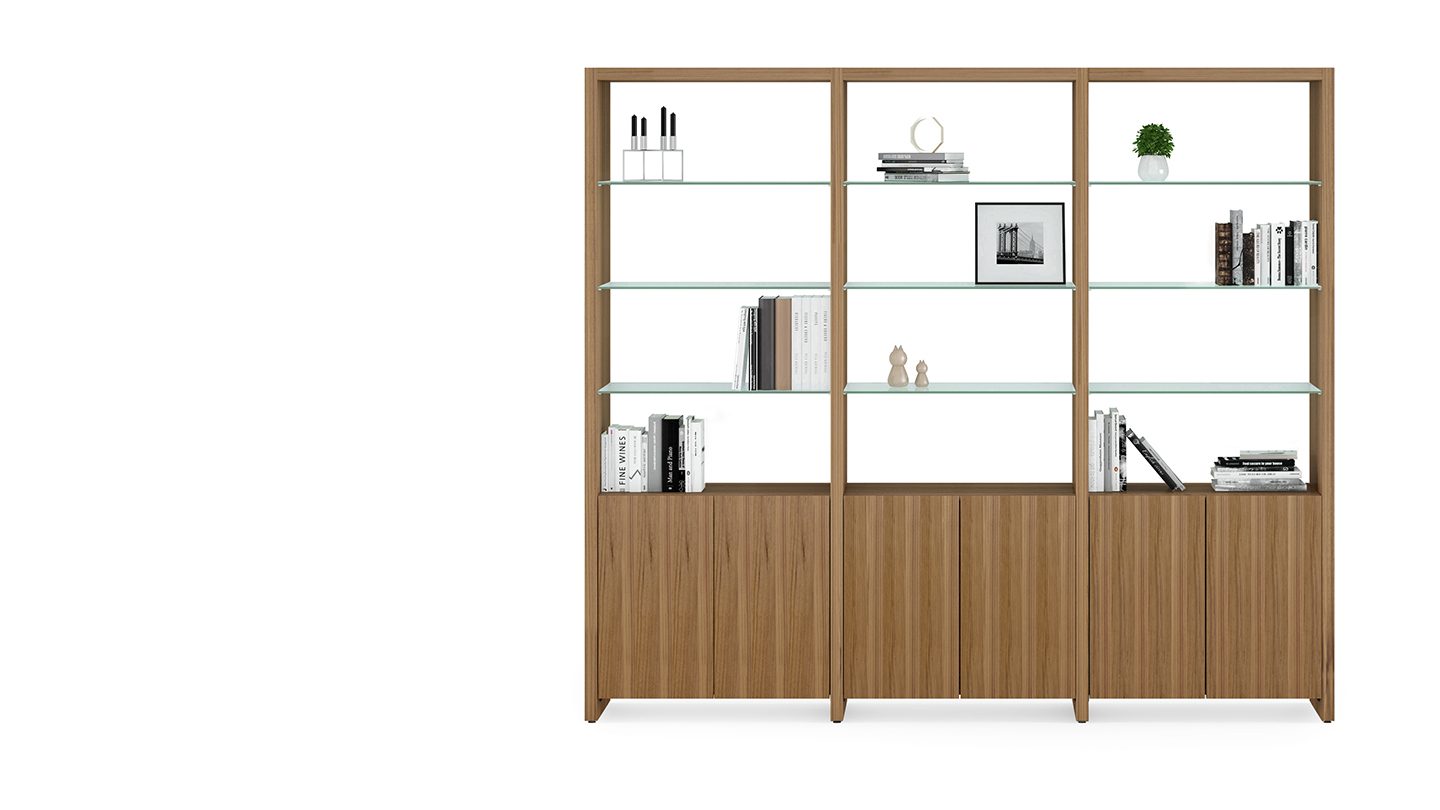 BDI linea modular shelving shelves configurations walnut 580222