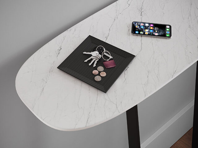 Cloud 9's top is durable textured Italian porcelain. This resilient surface is smooth to the touch and resistant to scratches, stains, and heat.