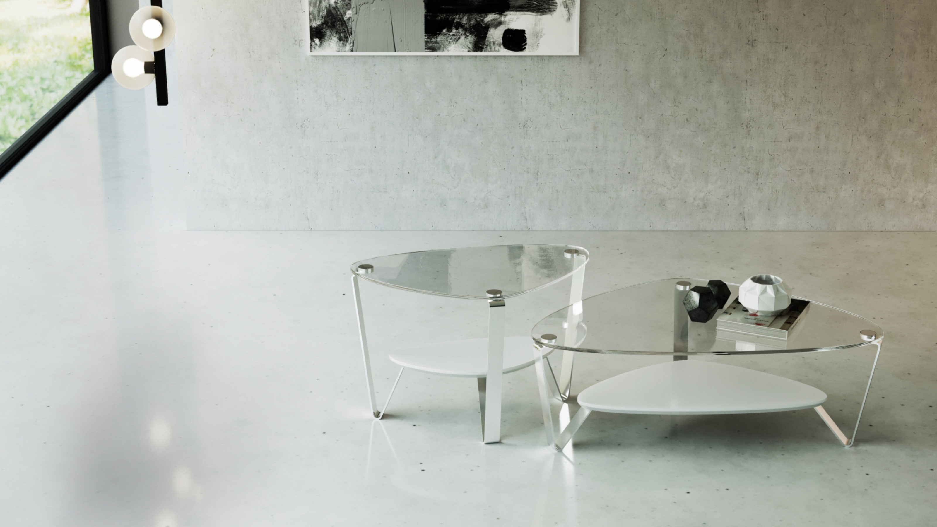 Dino 1344 Small Modern Glass Coffee Table Bdi Furniture