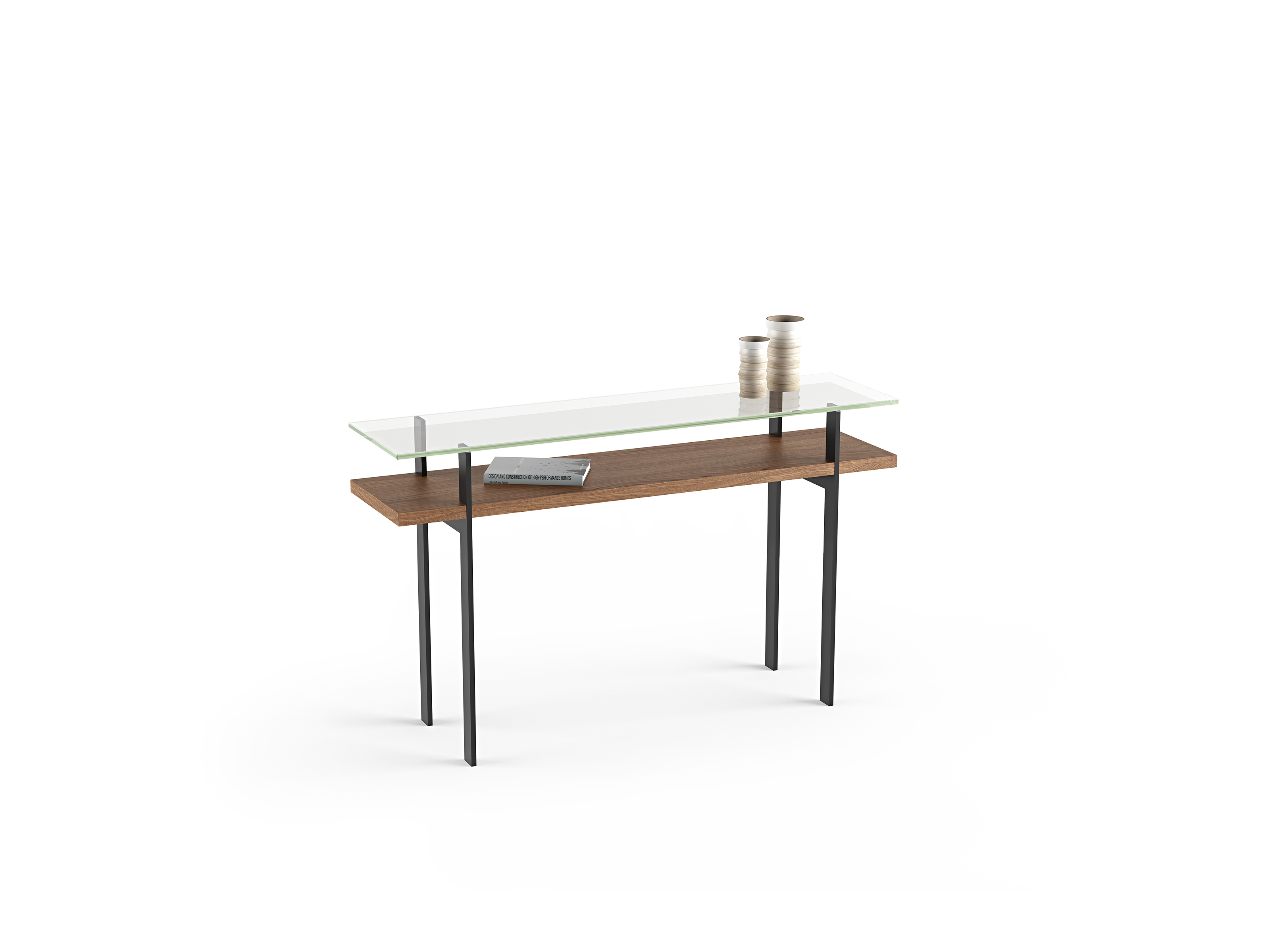 Modern Accent Table with Walnut Finish Skinny Sofa Table with Outlet
