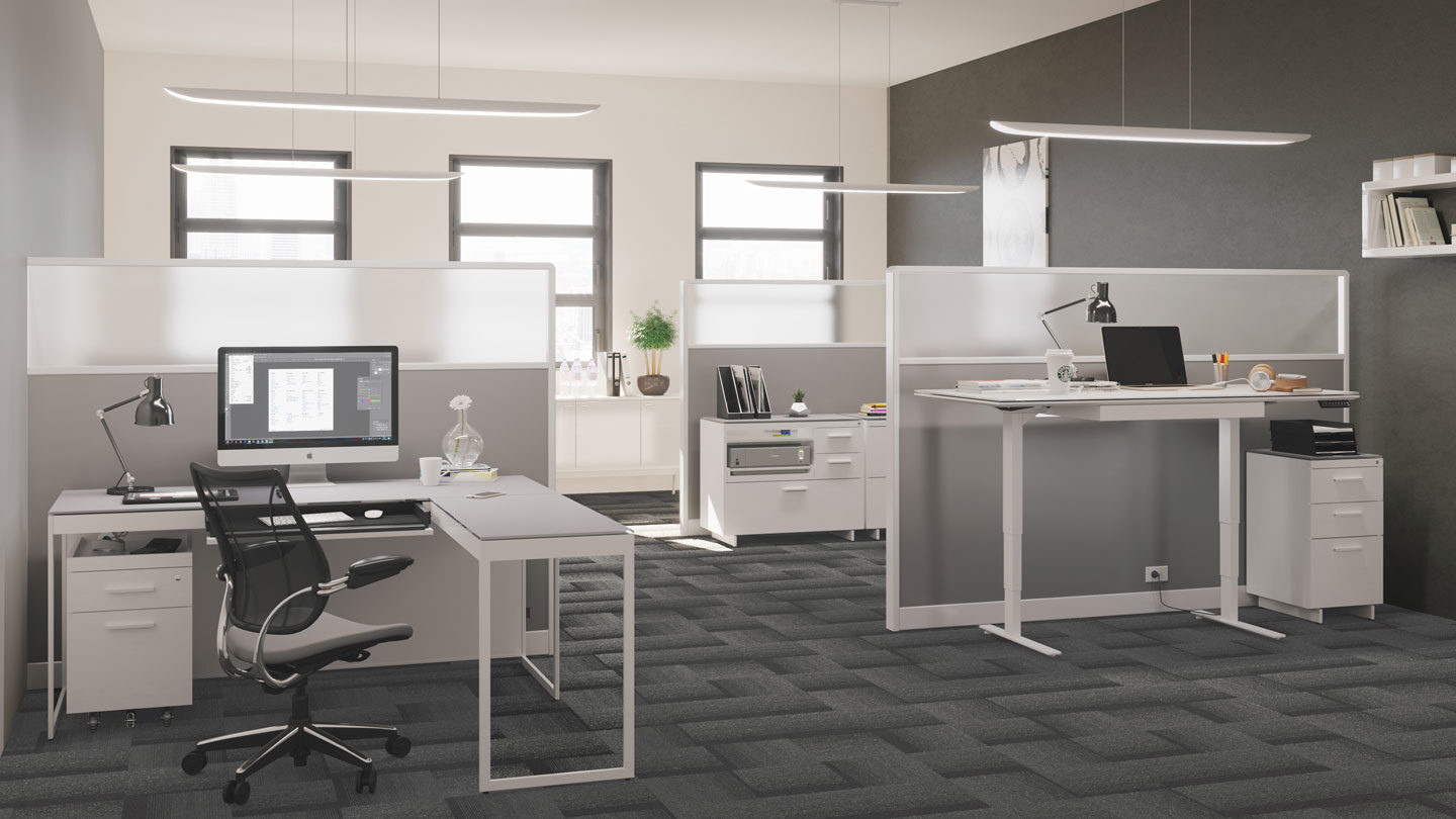 Centro office BDI modern white desk system design story