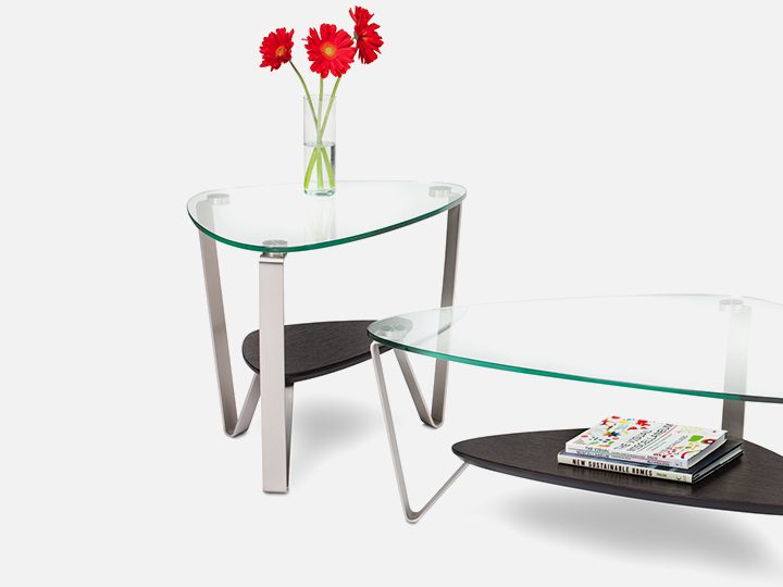 The Dino Table Collection by BDI elegant table with tempered glass top