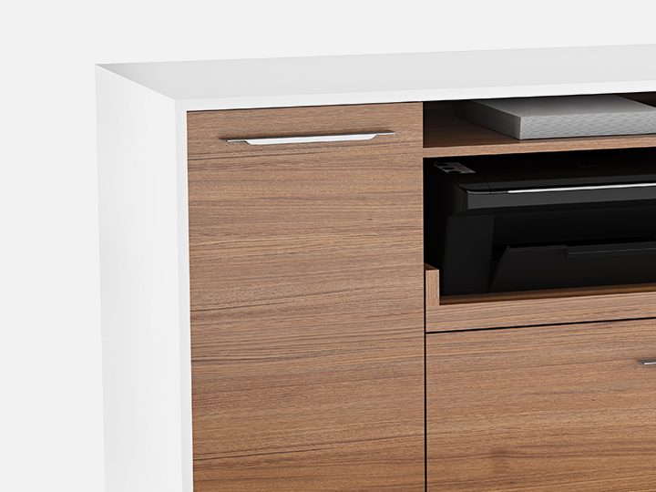 The Format Multifunction Cabinet by BDI with locking file and storage drawers