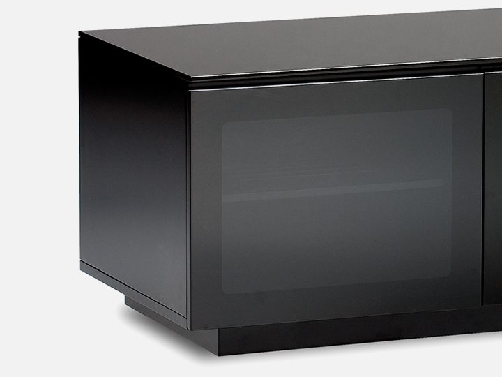 The Mirage Media Cabinet by BDI in black tinted doors conceal media storage