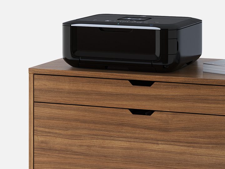 The Modica File Pedestal in walnut by BDI with locking drawer