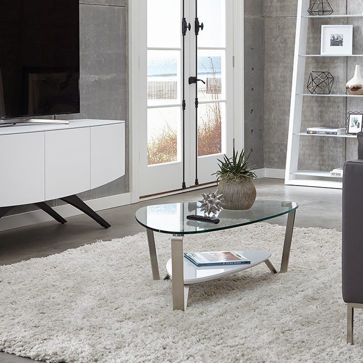The Dino Table by BDI elegant triangle design