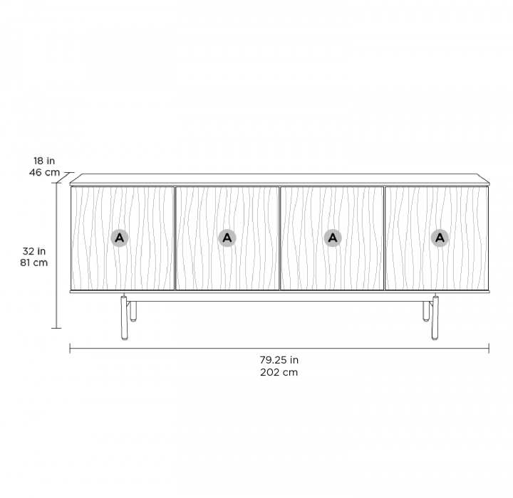 Tanami 7109 Modern Credenza & Media Console BDI Furniture